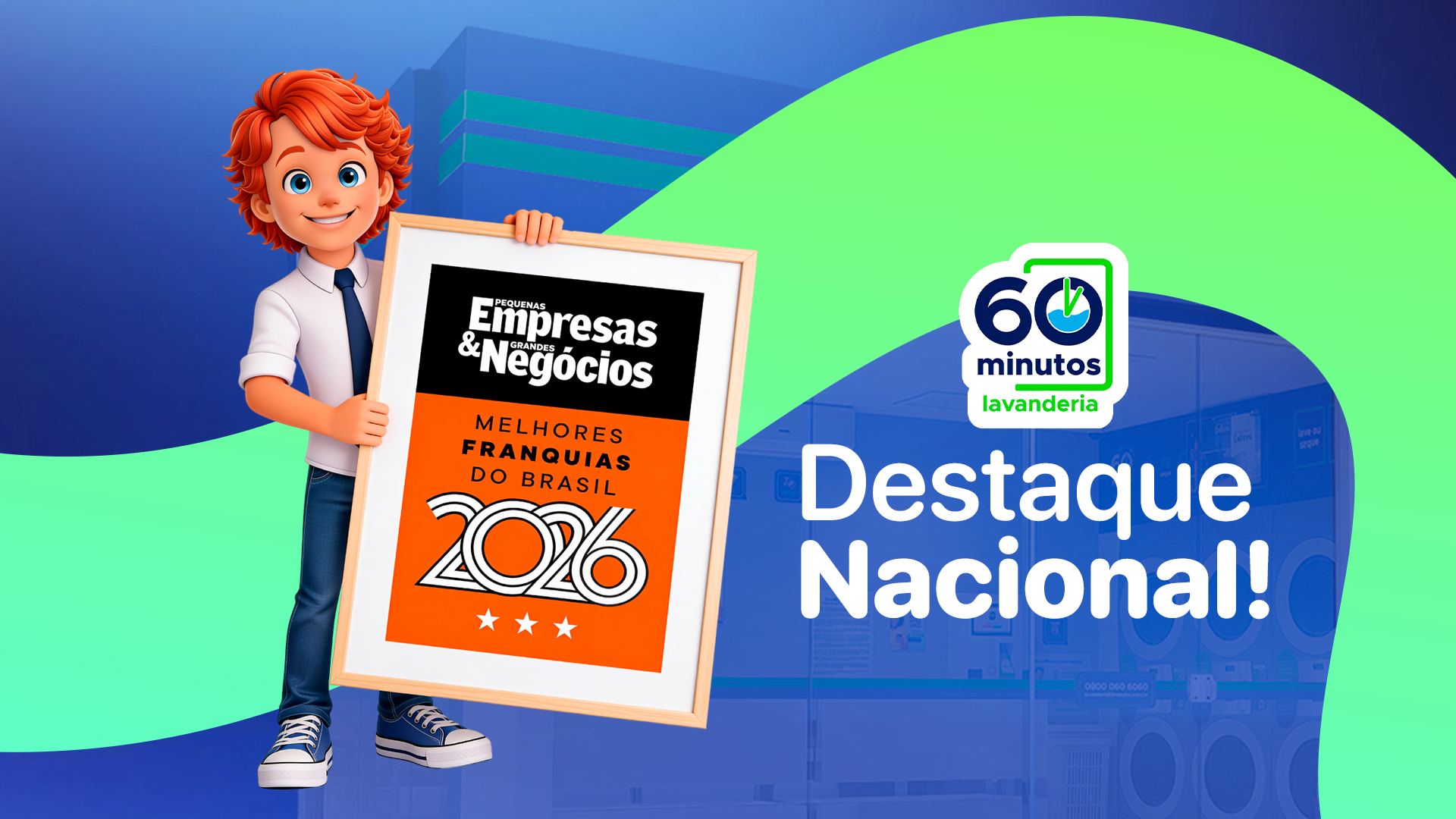 Lavanderia 60 Minutos Conquista Selo 3 Estrelas da PEGN